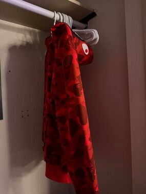 Red Camo Zip-Up Hoodie Sweatshirt - Men